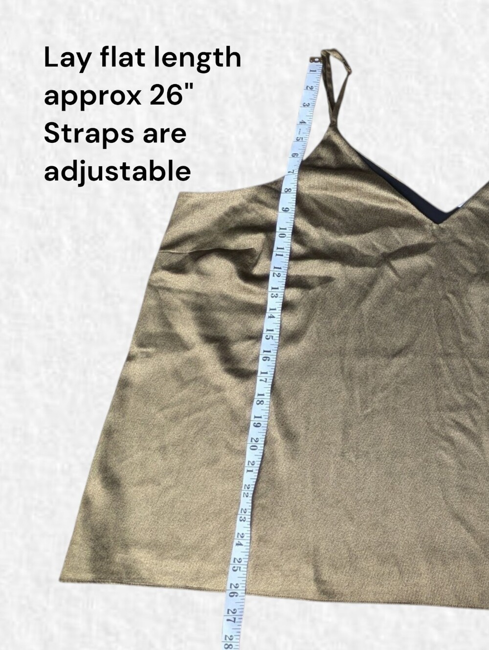 AdditionElle NEW Plus Size 3x: Metallic Gold Spaghetti-Strap Cami Top - Picture 5 of 5